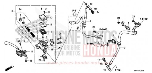 MAITRE-CYLINDRE DE FREIN AVANT CYLINDRE (CB400XAK,CB500XAK/L/M) CB500XAK de 2019
